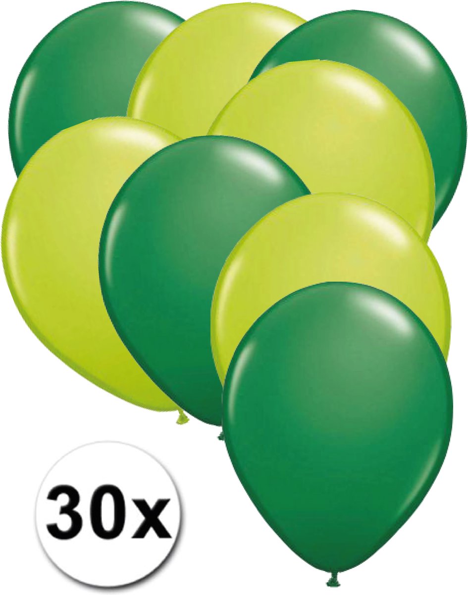 Ballonnen Groen & Licht groen 30 stuks 27 cm